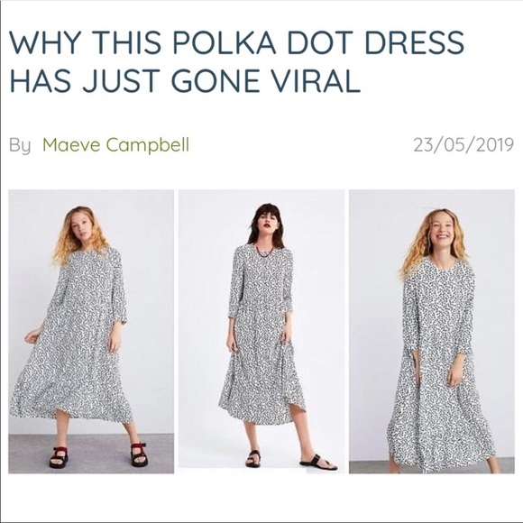 Zara NEW polka dot print dress - Picture 2 of 9
